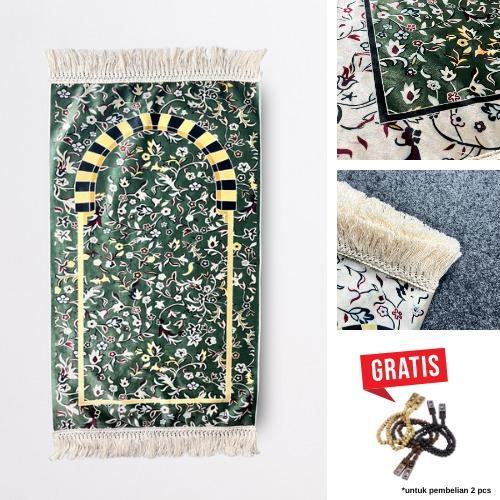 Terlaris Yallahajj Sejadah Mini Motif Raudhah 50X35 Cm Sajadah Travel Rumbai