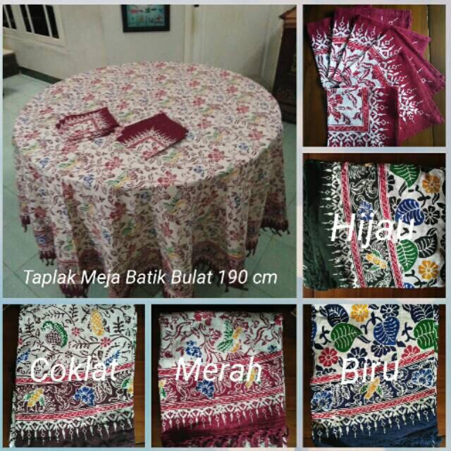 Organizer TAPLAK MEJA MAKAN BULAT 6 KURSI BATIK MOTIF CUIRI Modern