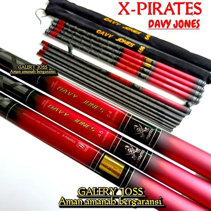 Joran Tegek Davy Jones X-Pirates 450 & 540 Bahan Carbon Ringan Kuat Pancing Ikan