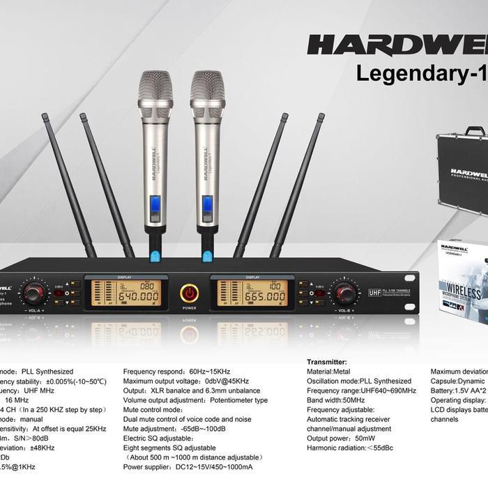 Mic Wireless Hardwell Legendary 1 Plus Hardcase 2Mic Handheld