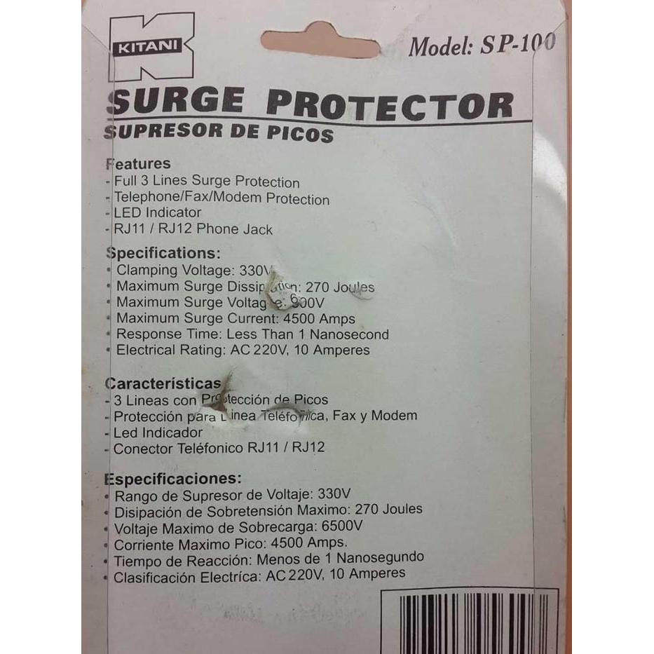 Rj11 Surge Protector Stop Kontak Kitani / Anti Petir Terlaris
