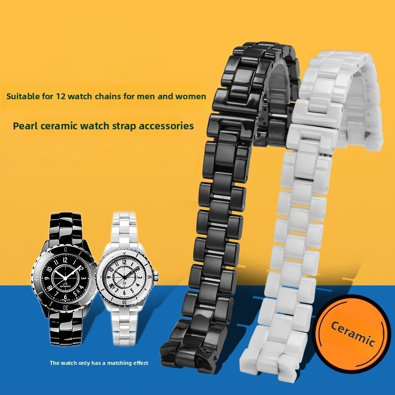 For J12 ceramics wristband women men watch strap bezel Ceramic case bracelet black white Fashion