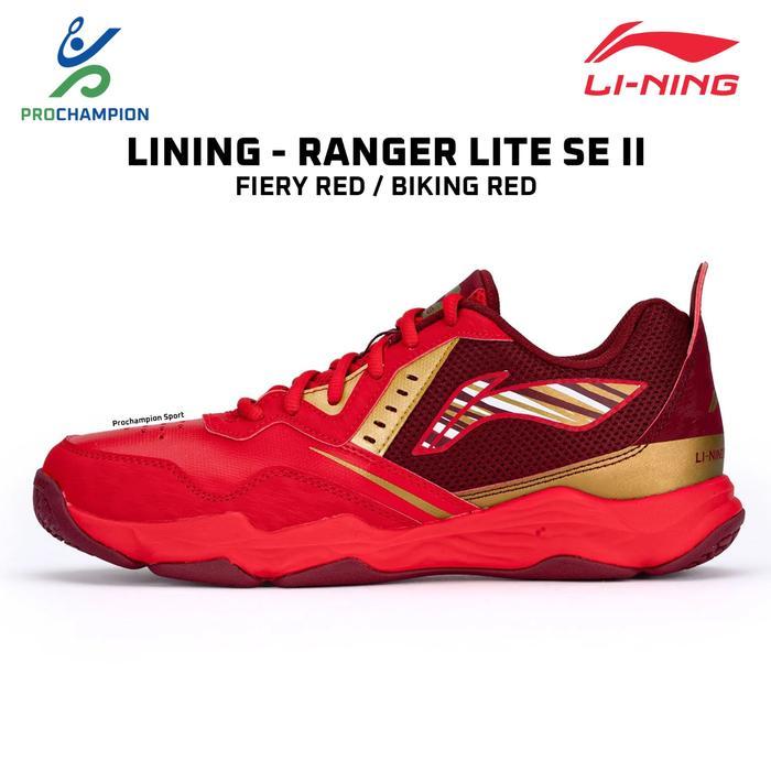 Badminton Shoes Lining Sepatu Bulutangkis Ringan dengan Sol Anti Slip Warna Merah Hitam Lining Range