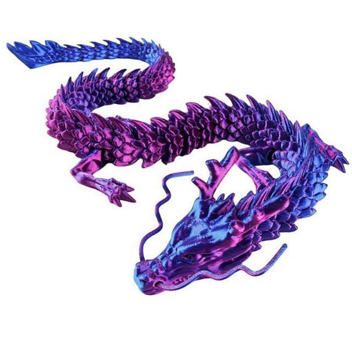 Vixplorn Ornamen Naga Batu Permata Kristal/Model Naga Cina/Ornamen Patung Cetak 3D/Mainan Action Fig