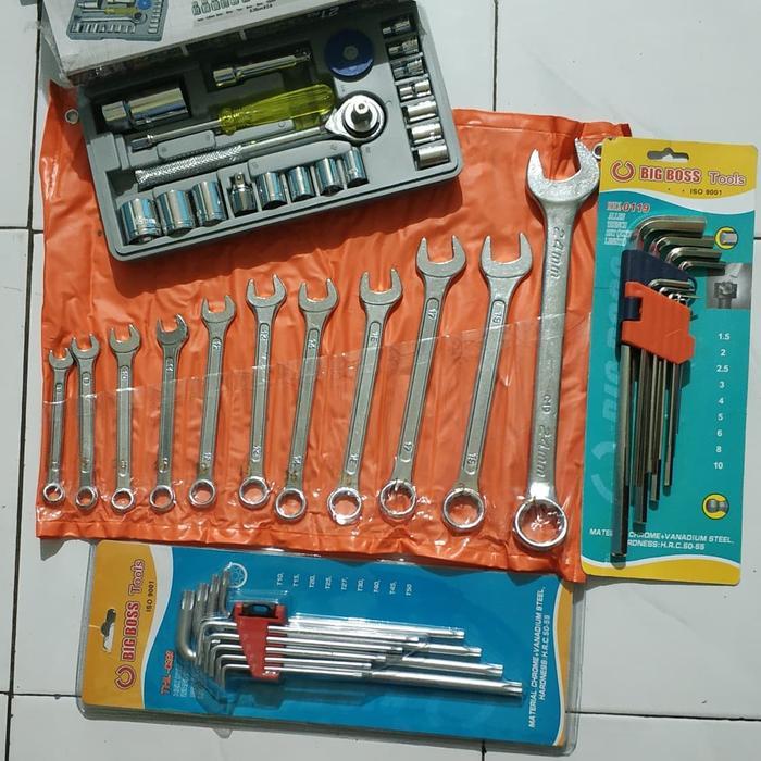Tool Set Bengkel - Kunci Perkakas Motor - Kunci Paket 4 Set Murah