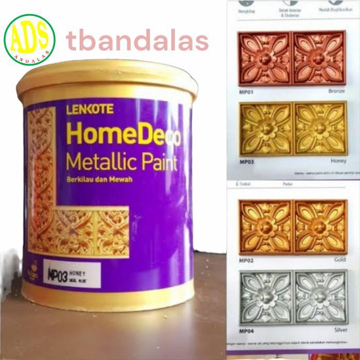 Homedeco Lenkote Cat Warna Gold Emas Or Silver Perak Air Waterbase