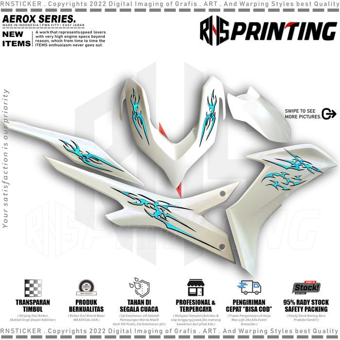 RNS Striping Transparan Aerox New 155 Ghotic Style Kuraps Stiker Aerox 2020-2025 Transparan ORIGINAL