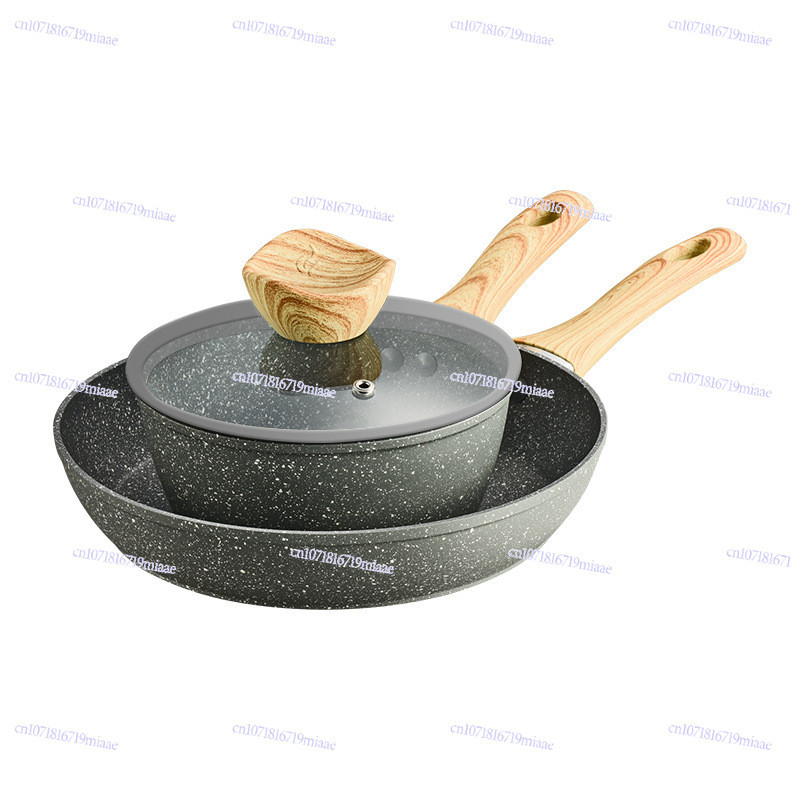 Marble Maifanshi non-stick pan 10-piece set Household western frying pan Wok soup pan set