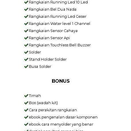 Paket Belajar Menyolder Pemula Anak Rangkaian Kit Elektronika