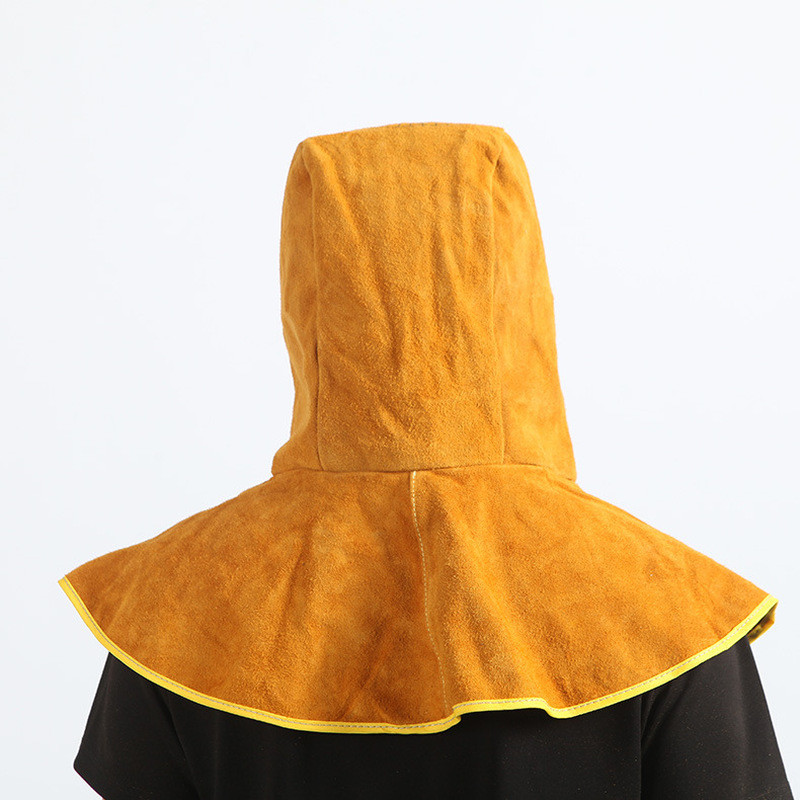 Cowhide Welding Cap Head Wearing Shawl Welding Cap Protective Mask Leather Welding Hood Helmet Mask