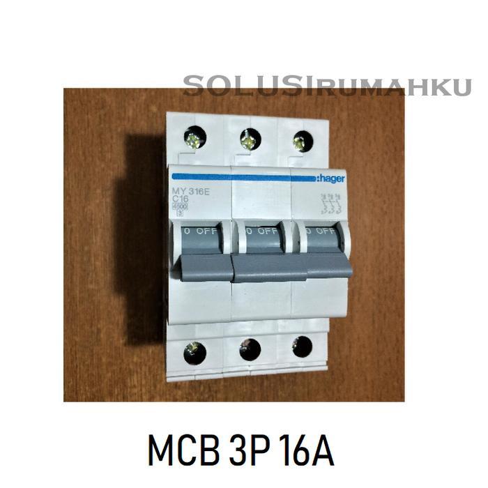 MCB 3 PHASE HAGER 16A / SIKRING 3 PAS 16 AMPERE / MCB 3P 16 A
