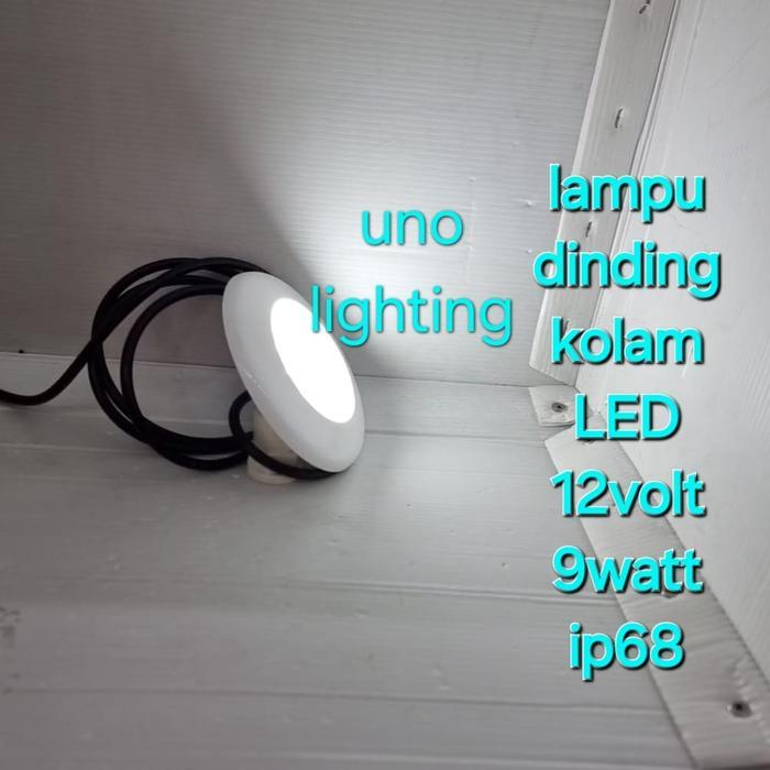 lampu kolam renang led 9watt 9w 12volt / dinding pool light spa smd 12v 9w 9 watt putih ip68