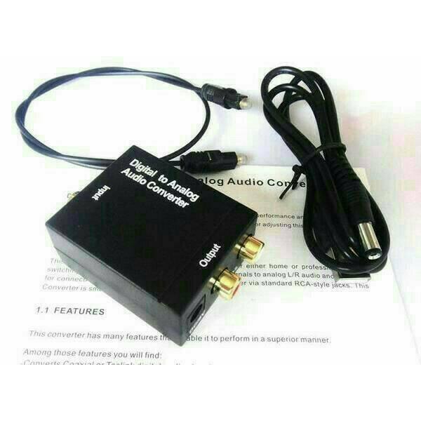 Digital audio converter to analog + kabel optik