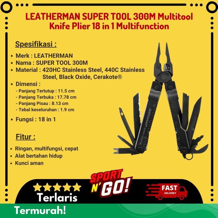 DISKON LEATHERMAN SUPER TOOL 300M Multitool Knife Plier 18 in 1 Multifunction