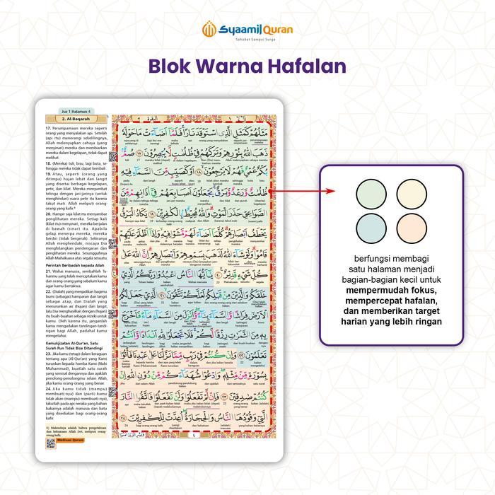 Al Quran Tajwid Berwarna, Terjemah Per Kata & QR Audio, Blok Warna Hafalan, Tilawah Motivasi Mushaf