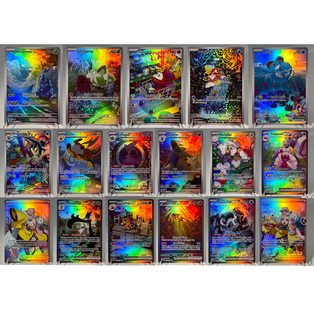 Paldea Evolved PKM Cards PTCG4-C GX Rainbow Magikarp Raichu Tyranitar Iono Rare Collection Battle