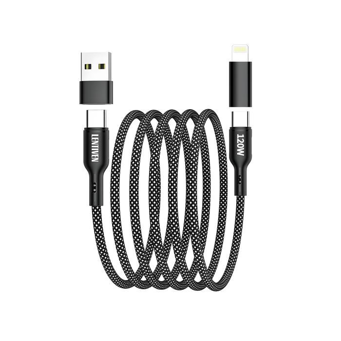 Liangwe Lentiven 120W Kabel Data Fast Charging Dengan Magnetic Micro Usb Type C To Type C Cable For