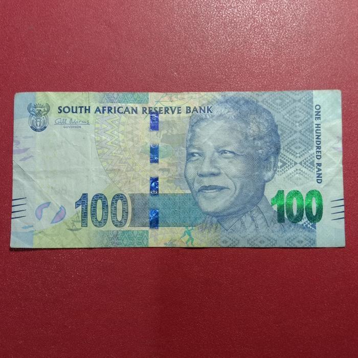 Uang Kertas Afrika Selatan 100 Rand Tanpa Cincin Omron untuk Koleksi