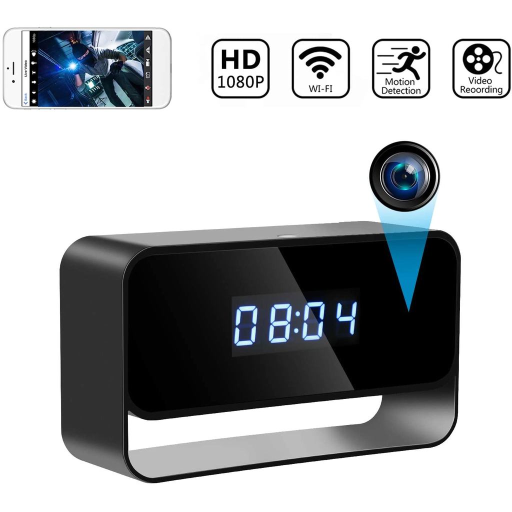 1080P Mini Camera Clock Wireless Clocks Cameras HD WiFi Covert