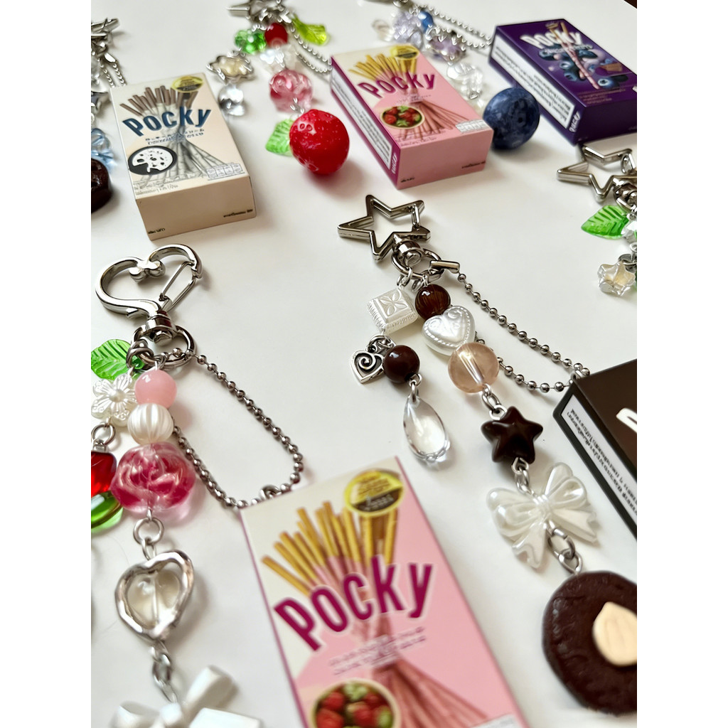 Pocky Gashapon Beaded Keychains, Japanese food