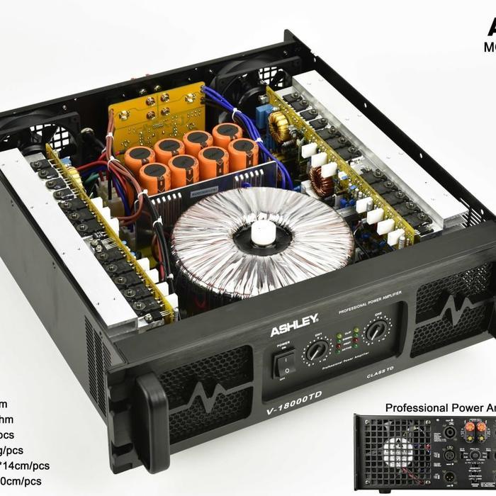 Promo Power Amplifier 2 Channel Original Ashley V18000Td Power Amplifier
