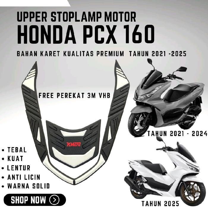 Aksesoris Karet Upper Stoplamp Variasi Behel Motor Honda Pcx 160 2021 - 2025 Old Dan New