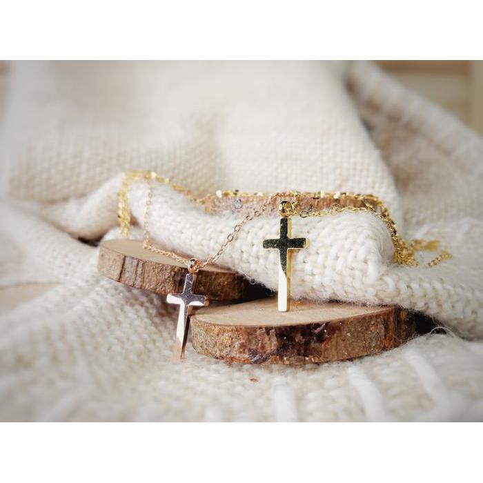 Kalung Salib Wanita 2 Layer