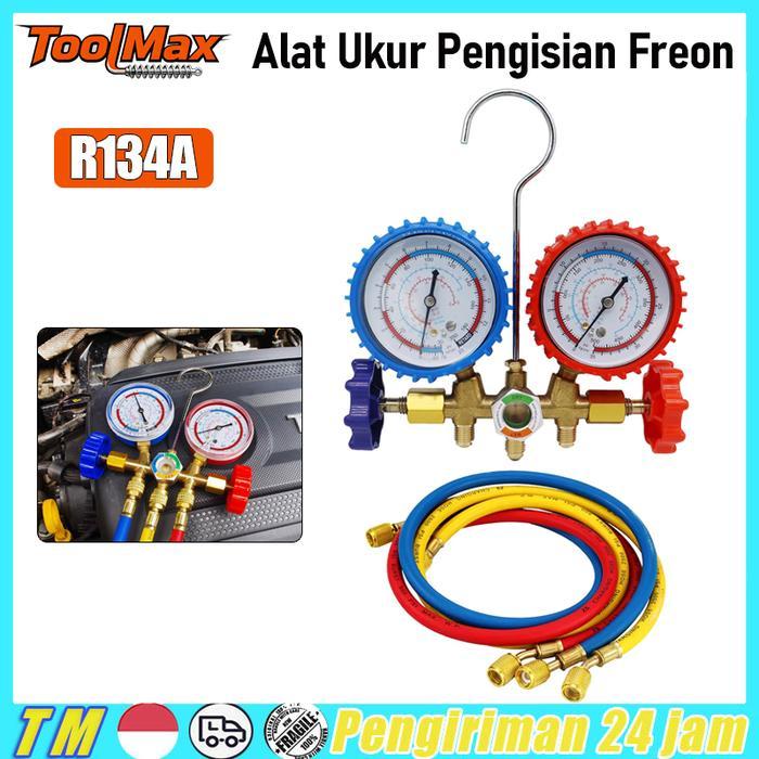Testing Manifold Double Multi R22 R134 Pengisian AC Mobil 220 / 500 / 800 psi KUALITAS TINGGI Alat