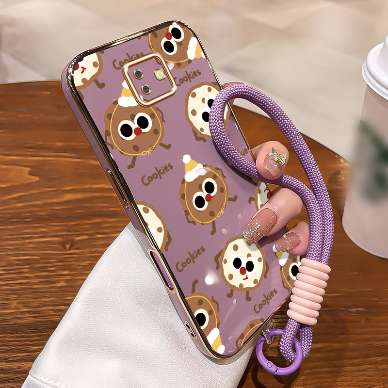 Casing Untuk Samsung Galaxy J6 Plus 2018 J6 Prime 2018 J4 4G J2 4G Case Casing pola Emoji Cookie Kas