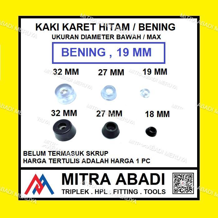 Kaki karet Alas Kaki Meja Kursi Lemari Bening 19 mm