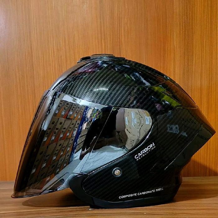 Helm Js Armor Carbon / Helm Half Face Motorcycle