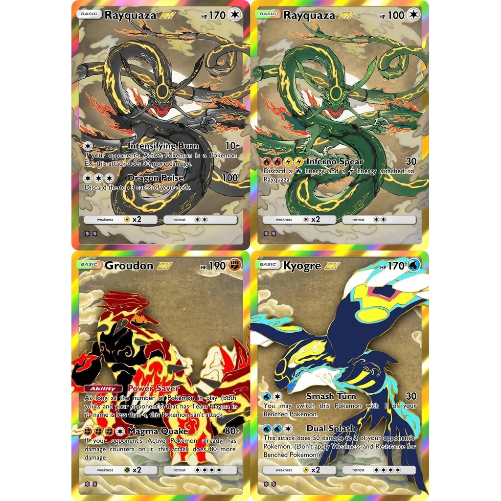 Potdemiel Pokemon Cards Shan Hai Jing Series Rayquaza Groudon Kyogre Rare Holo Trainer Card Pokemon