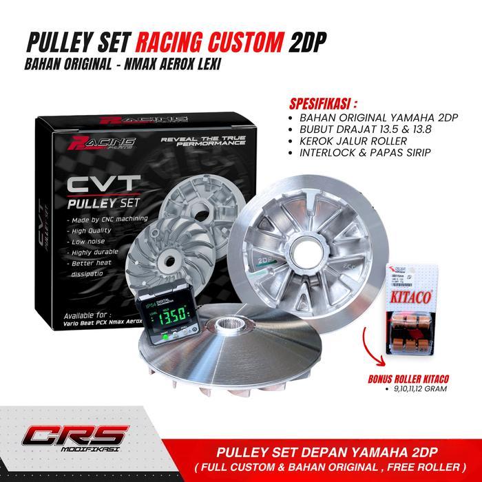 PULLEY SET CUSTOM NMAX AEROX LEXI YAMAHA 2DP ORIGINAL PULLEY BUBUT KEROK JALUR NMAX PULLEY CUSTOM