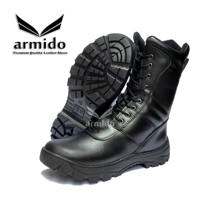 Sepatu PDL TNI Polri tali resleting