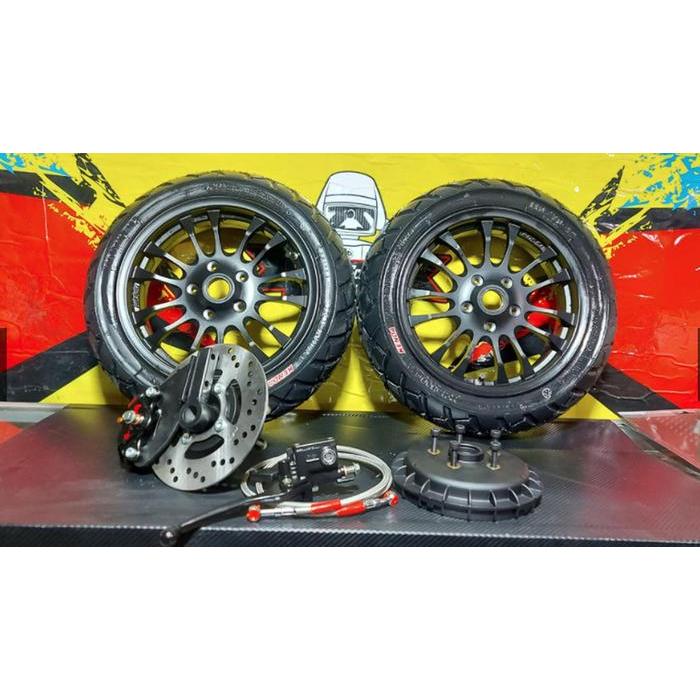 TERMURAH PAKET UPGRADE CAKRAM VESPA VELG RING 12 CANDRA SCOOTER GARAGE PROMO