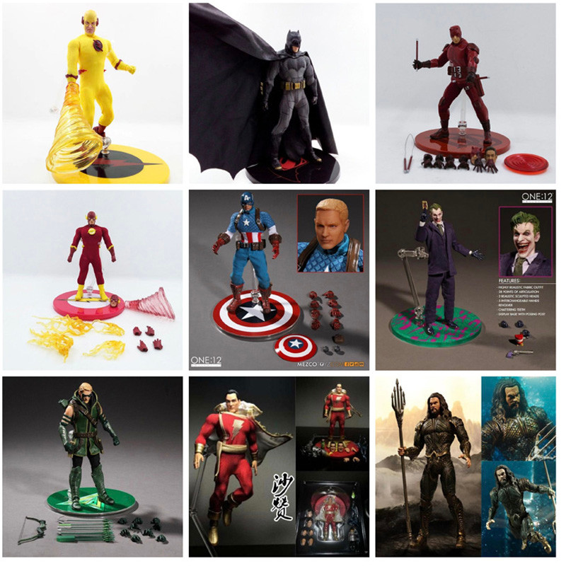 Mezco One 12 X-Mem Wolverine Batman Figures Green Arrow Punisher Frankenstein The Joker Action