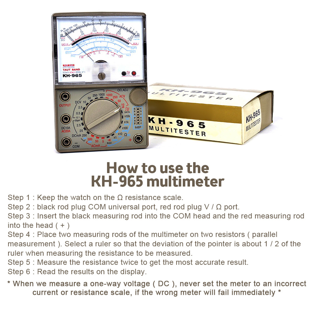 KH-965 Mechanical Pointer Voltmeter Multimeter Precise Instrument DC Power One-way Voltage and AC