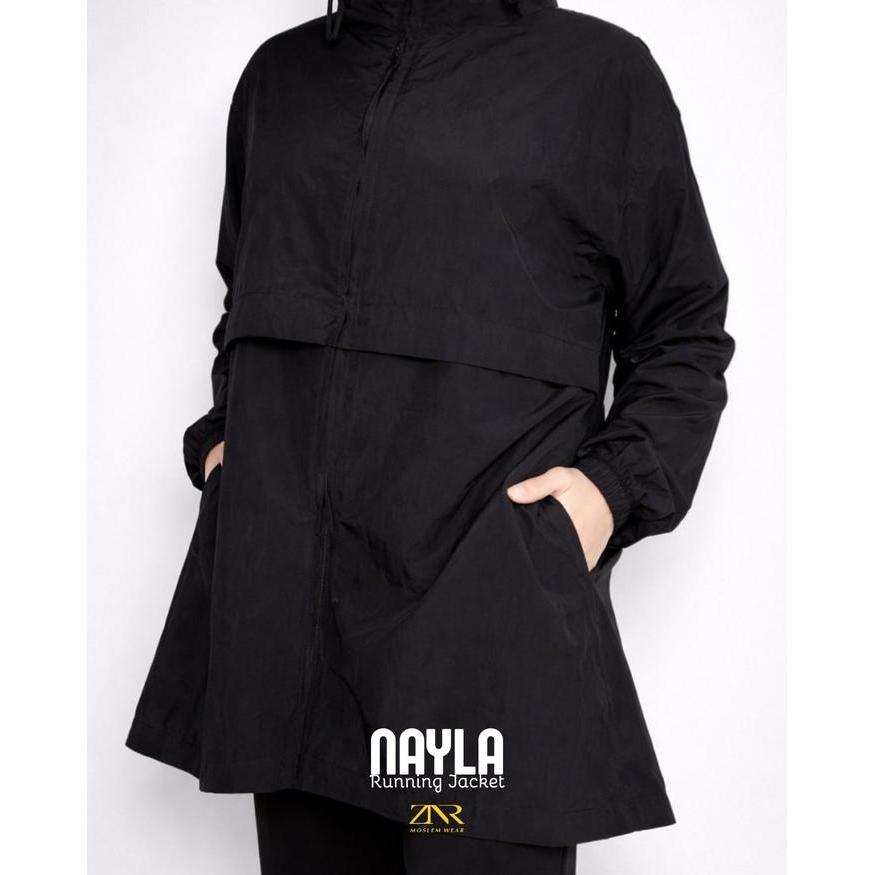 ZNR Jaket Olahraga Wanita Nayla Oversized Parasut Mayer Premium Hoodie dengan Degree Detailonent Gun