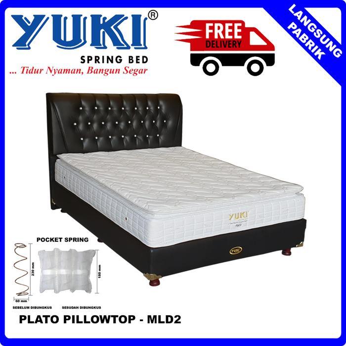 Spring Bed Pillow Top Full Set Ukuran 90 cm - Putih