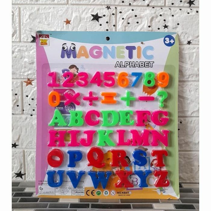 Magnet Huruf dan Angka Edukasi Anak – Mainan Belajar Menempel Warna-warni