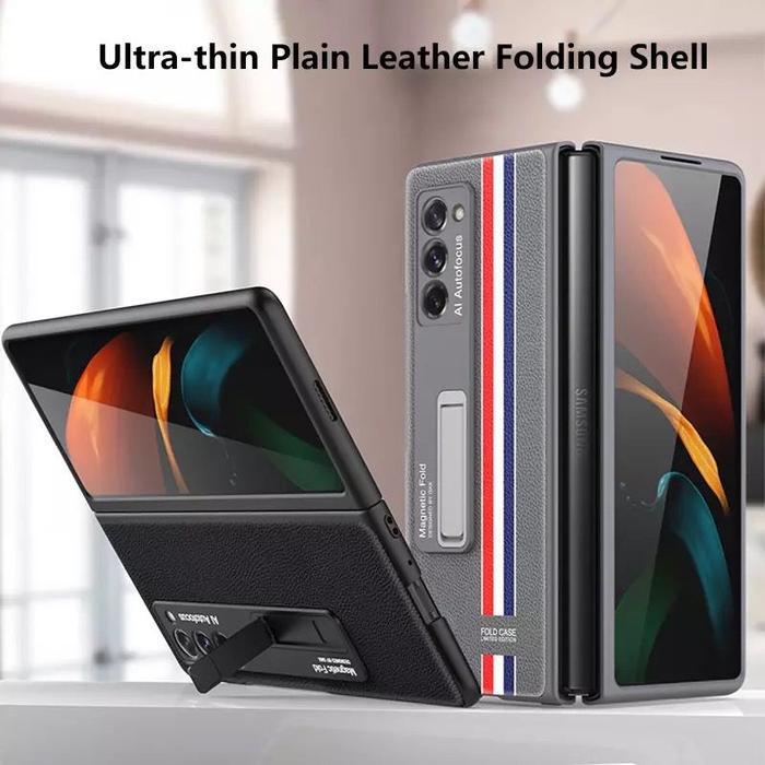 Case Samsung Galaxy Z Fold 2 Leather Magnetic Stand Case Gkk Original Terbaru 