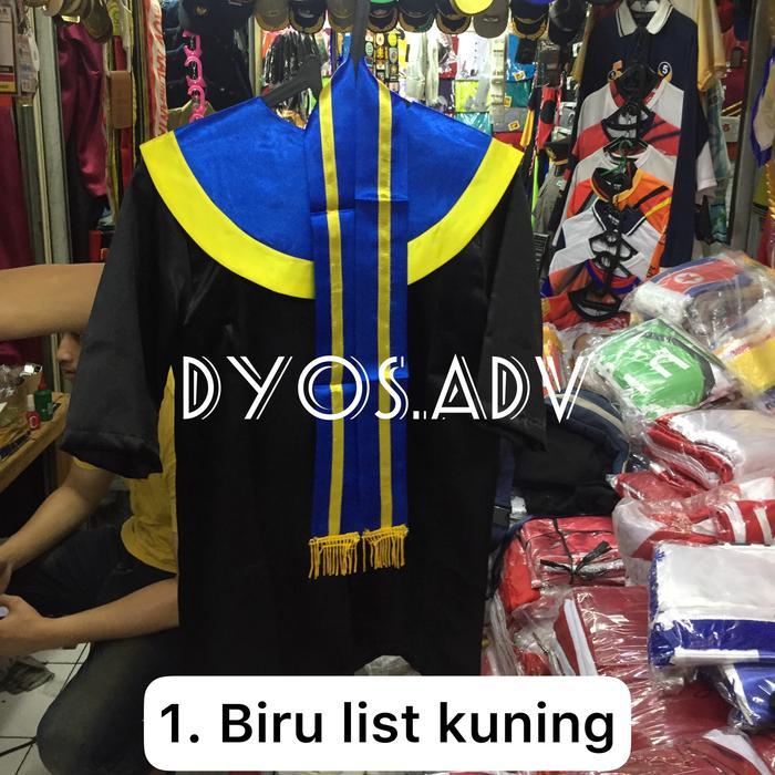 Toga wisuda TK toga tk baju toga TK anak-anak bahan satin berkualitas - 1. Biru liat K, All Size