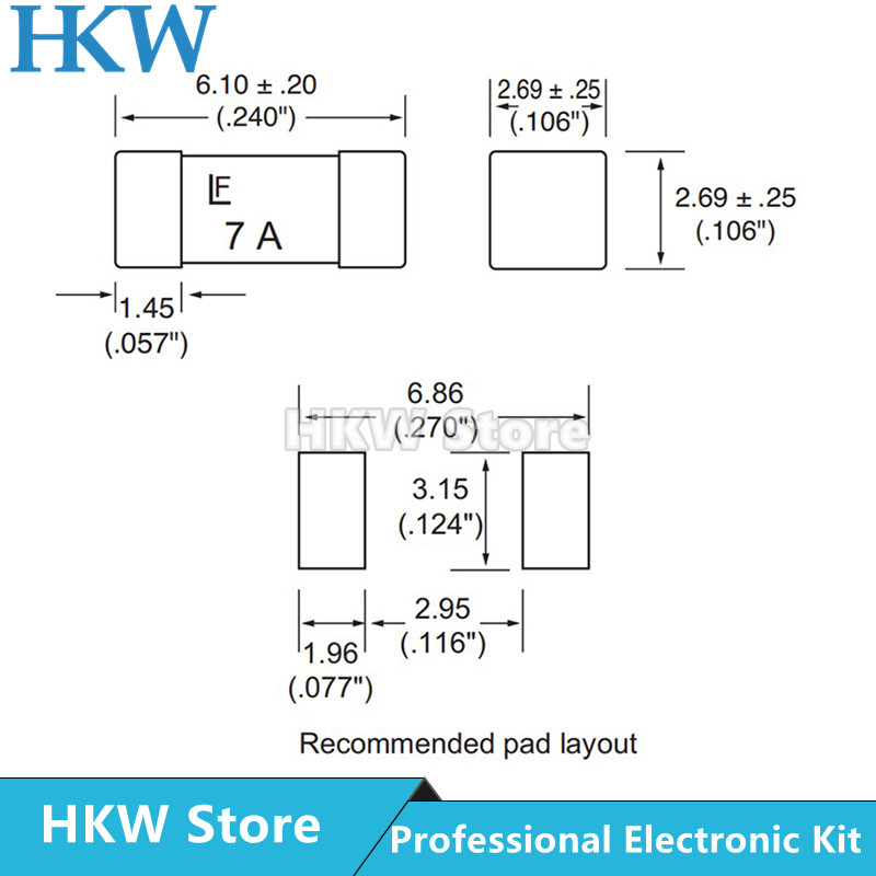 1808 125V 0451 SMD Fast blow Fuse 0.5A 0.75A 1A 2A 3A 4A 5A 6.3A 8A 10A 12A 15A 500MA 0451