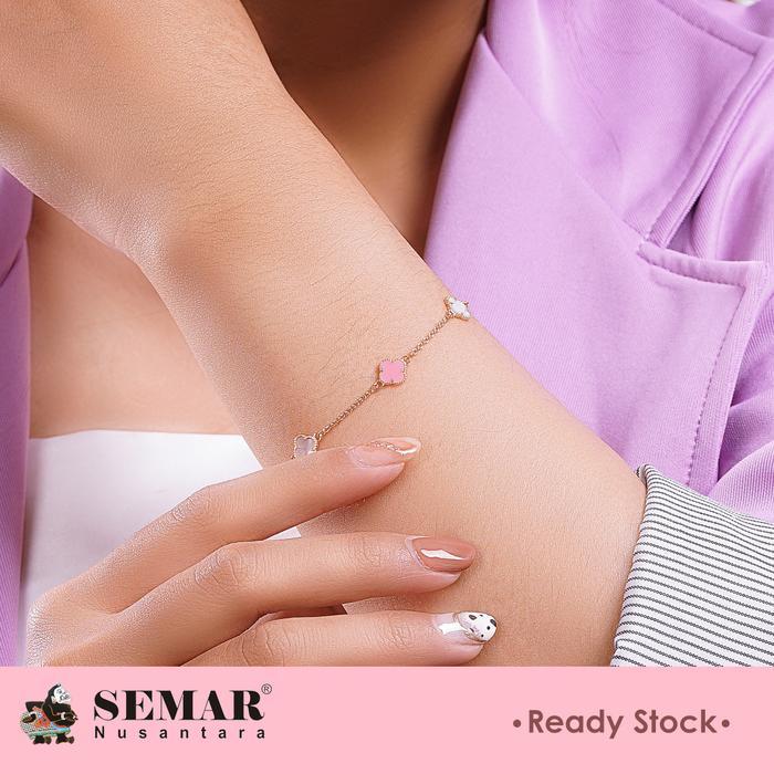 Gelang Emas Black And White Clover Gold 10K Semar Nusantara