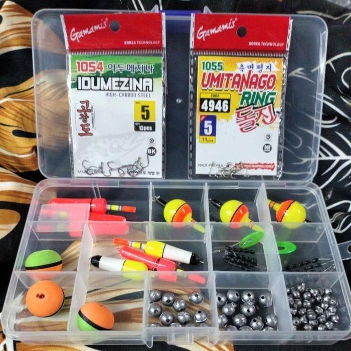 GRATIS ONGKIR BOX KOTAK PANCING + KAIL + PELAMPUNG + PEMBERAT + STOPPER LENGKAP SATU SET