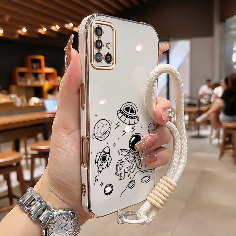Casing Untuk Samsung Galaxy A71 Case ponsel berlapis elektrolitik Hp Silikon Kasing Kesing Cesing De
