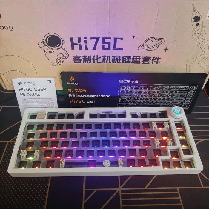 BAREBONE LEOBOG HI75C l HI 75 C Aluminum Wired Mechanical Keyboard 75% Hot swappable RGB Custom
