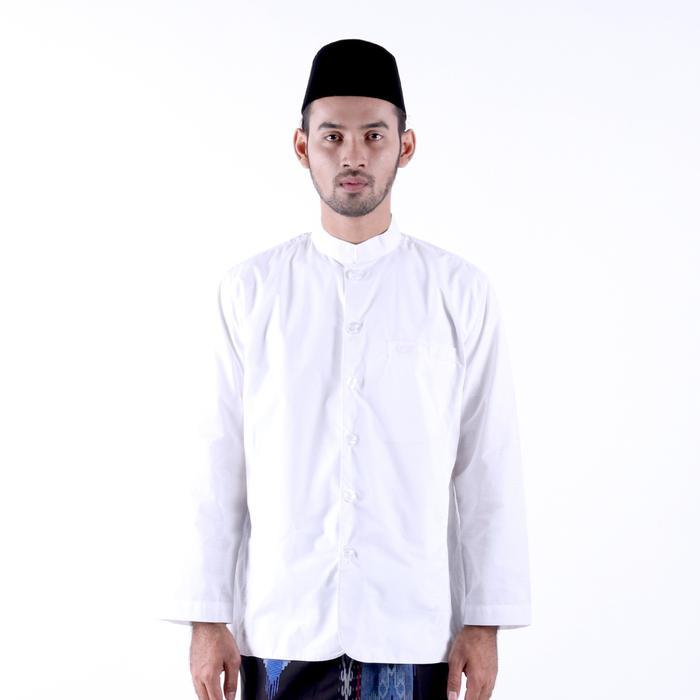 Koko BHS Classic Kemeja Koko Pria Lengan Panjang Motif Ashim Warna Putih Ukuran L Classic Habaib Mot