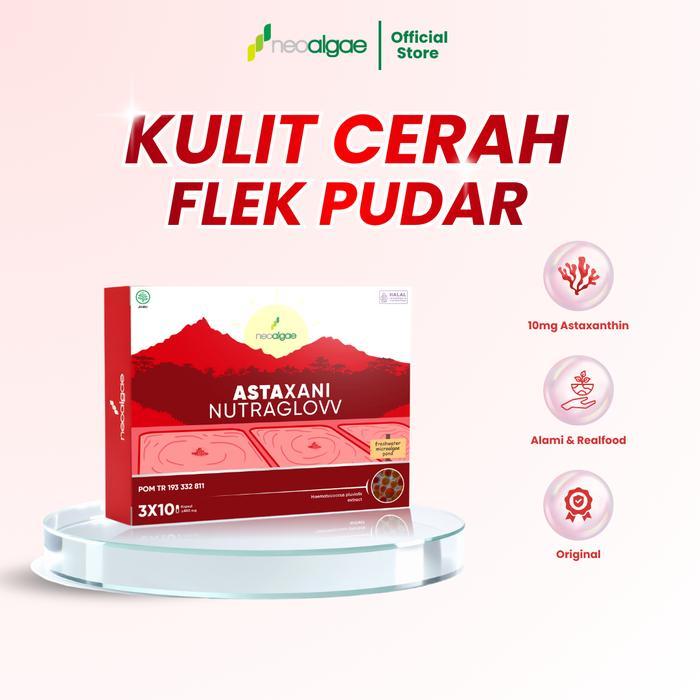 SUPLEMEN KECANTIKAN ASTAXANI NUTRAGLOW - NATURAL ASTAXANTHIN 10 MG - NUTRISI ALAMI MENCERAHKAN