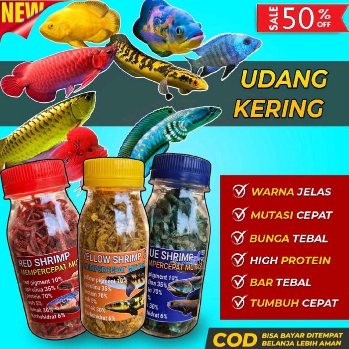 20gram Udang Kering Pakan Ikan Channa Maru Yellow Sentarum Auranti Limbata Pulchra Oscar Tiger Batik